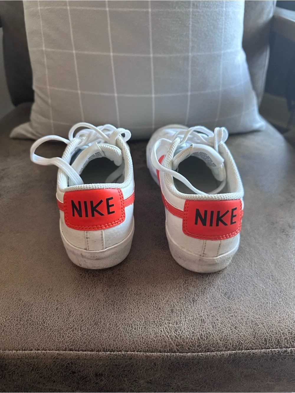 Nike White Sneakers with Red Swoosh - Women’s Low-Top Trainers